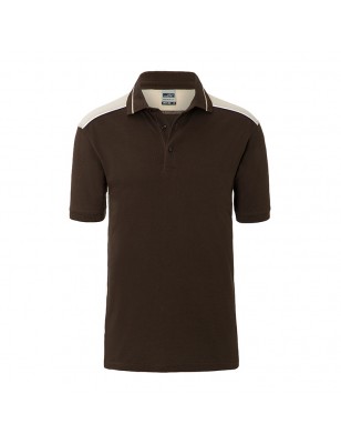 Durable, easy care poloshirt with contrasting insets