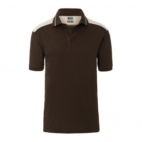 Durable, easy care poloshirt with contrasting insets