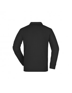 Durable, easy care long-sleeved poloshirt with breast pocket