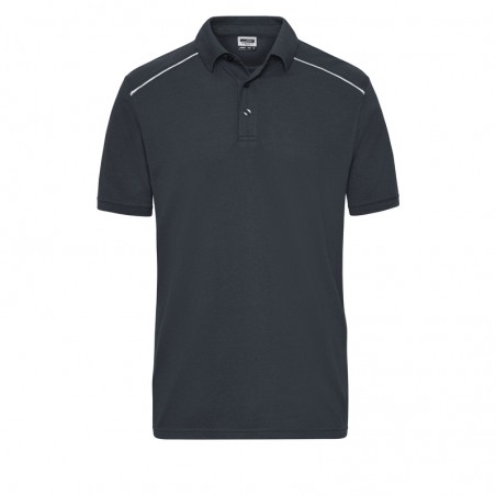 Hard-wearing and easy-care polo shirt with contrasting piping
